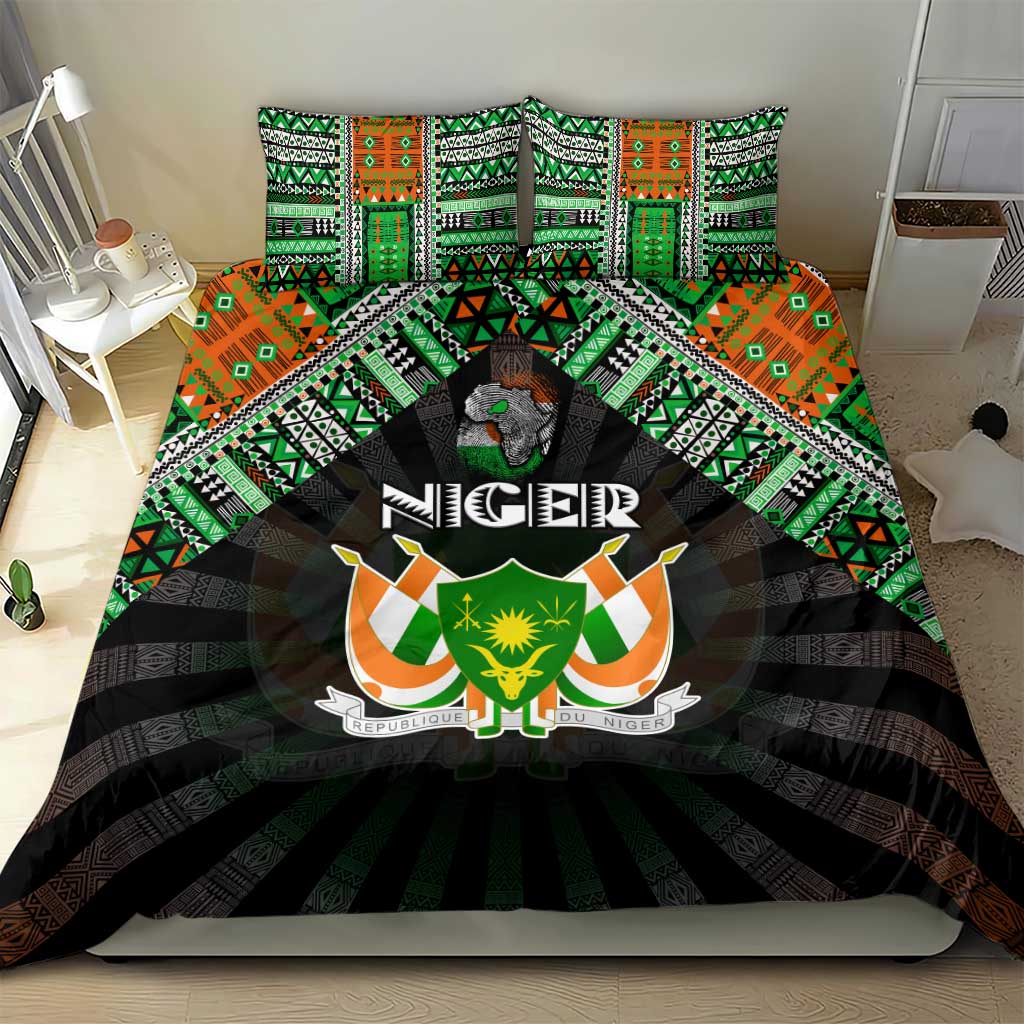 Niger Roots Bedding Set African Pride in Fingerprint and Tribal Colors