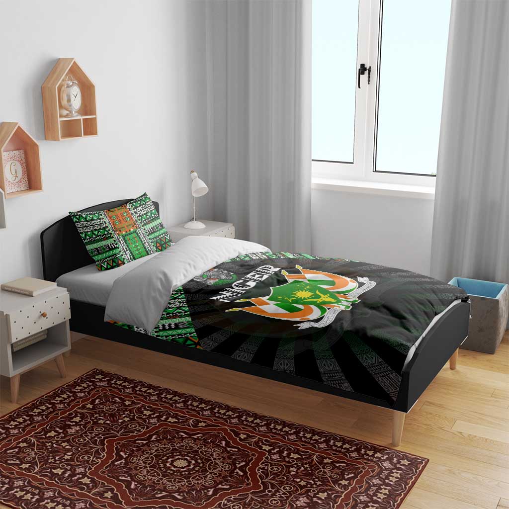 Niger Roots Bedding Set African Pride in Fingerprint and Tribal Colors