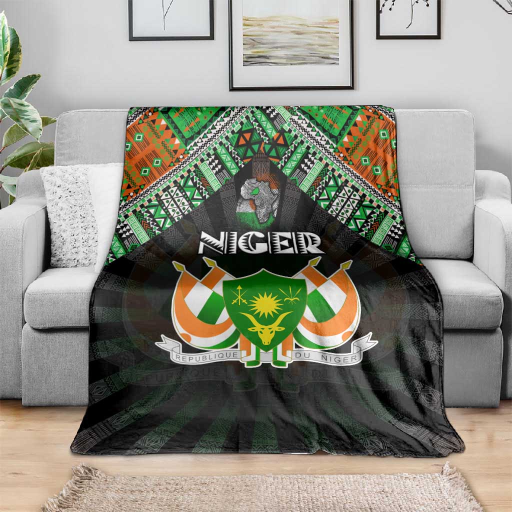 Niger Roots Blanket African Pride in Fingerprint and Tribal Colors