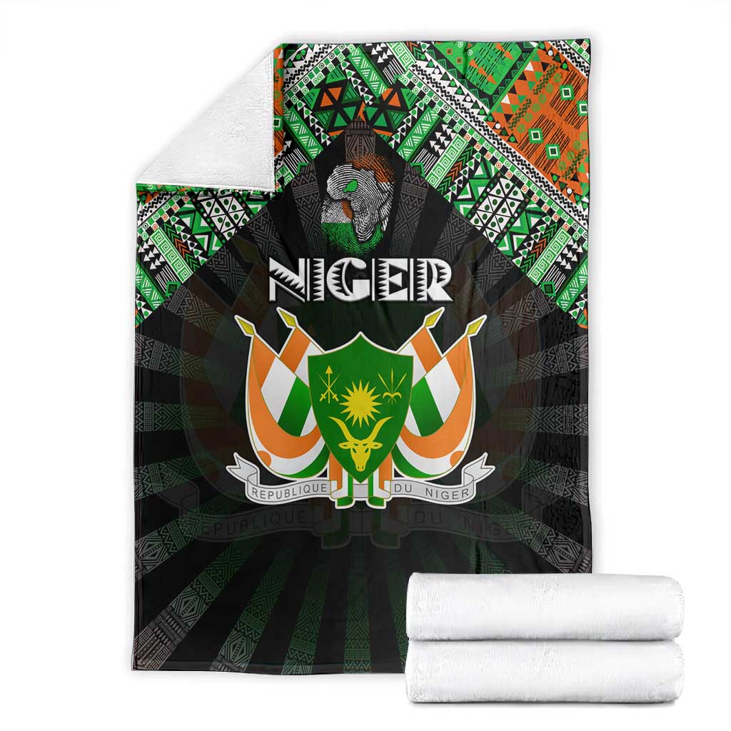 Niger Roots Blanket African Pride in Fingerprint and Tribal Colors