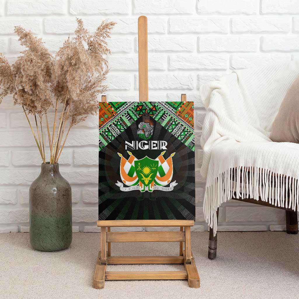Niger Roots Canvas Wall Art African Pride in Fingerprint and Tribal Colors