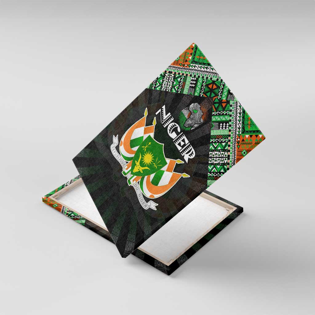 Niger Roots Canvas Wall Art African Pride in Fingerprint and Tribal Colors
