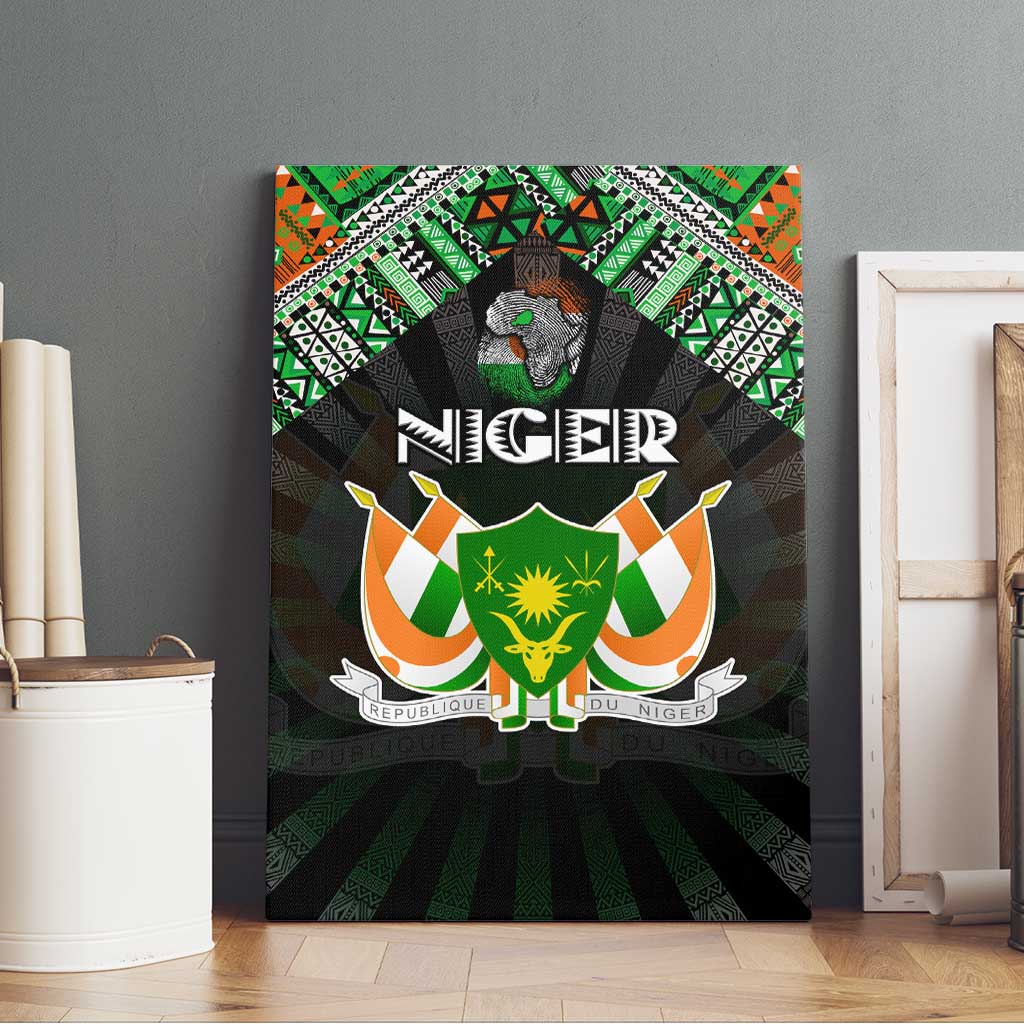 Niger Roots Canvas Wall Art African Pride in Fingerprint and Tribal Colors