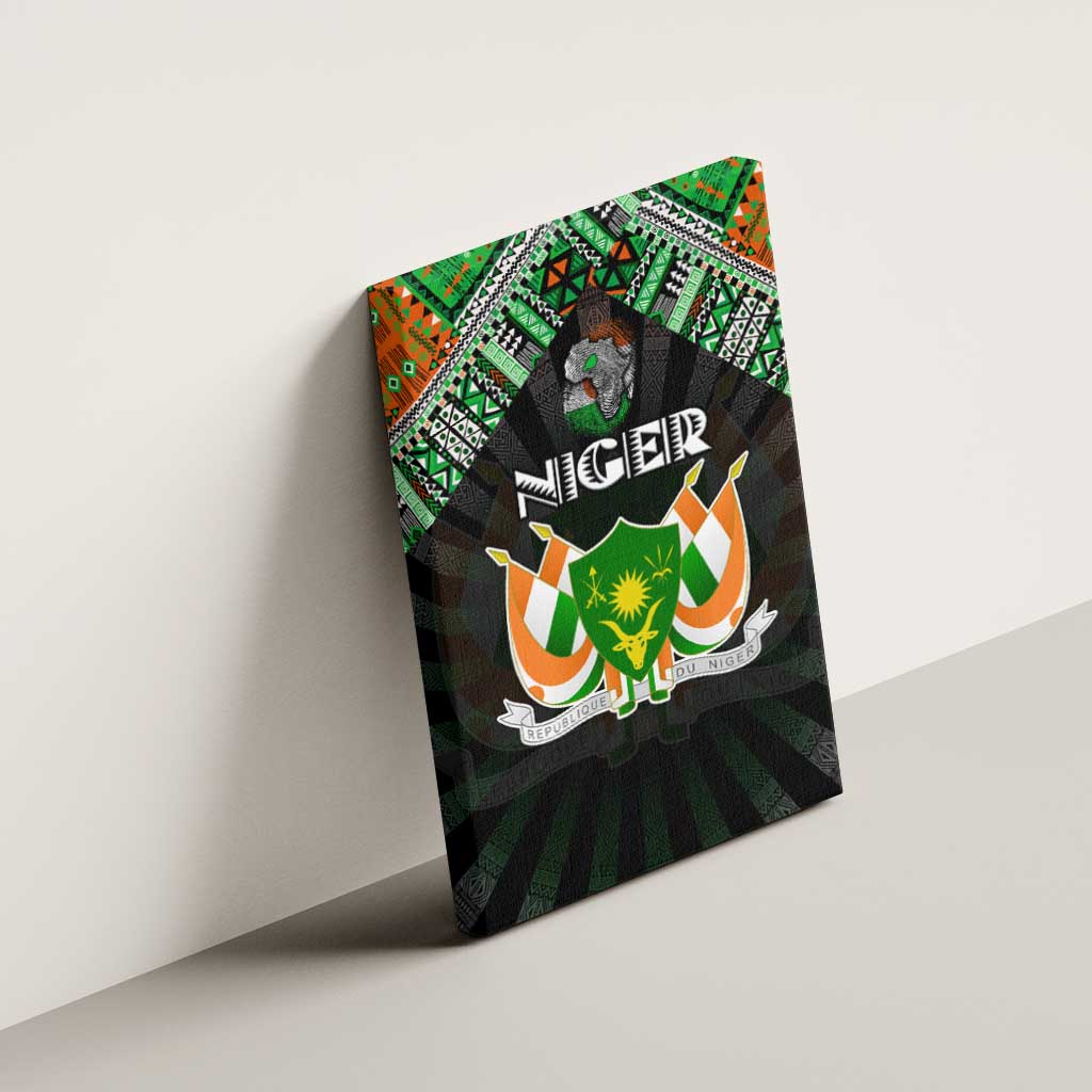 Niger Roots Canvas Wall Art African Pride in Fingerprint and Tribal Colors