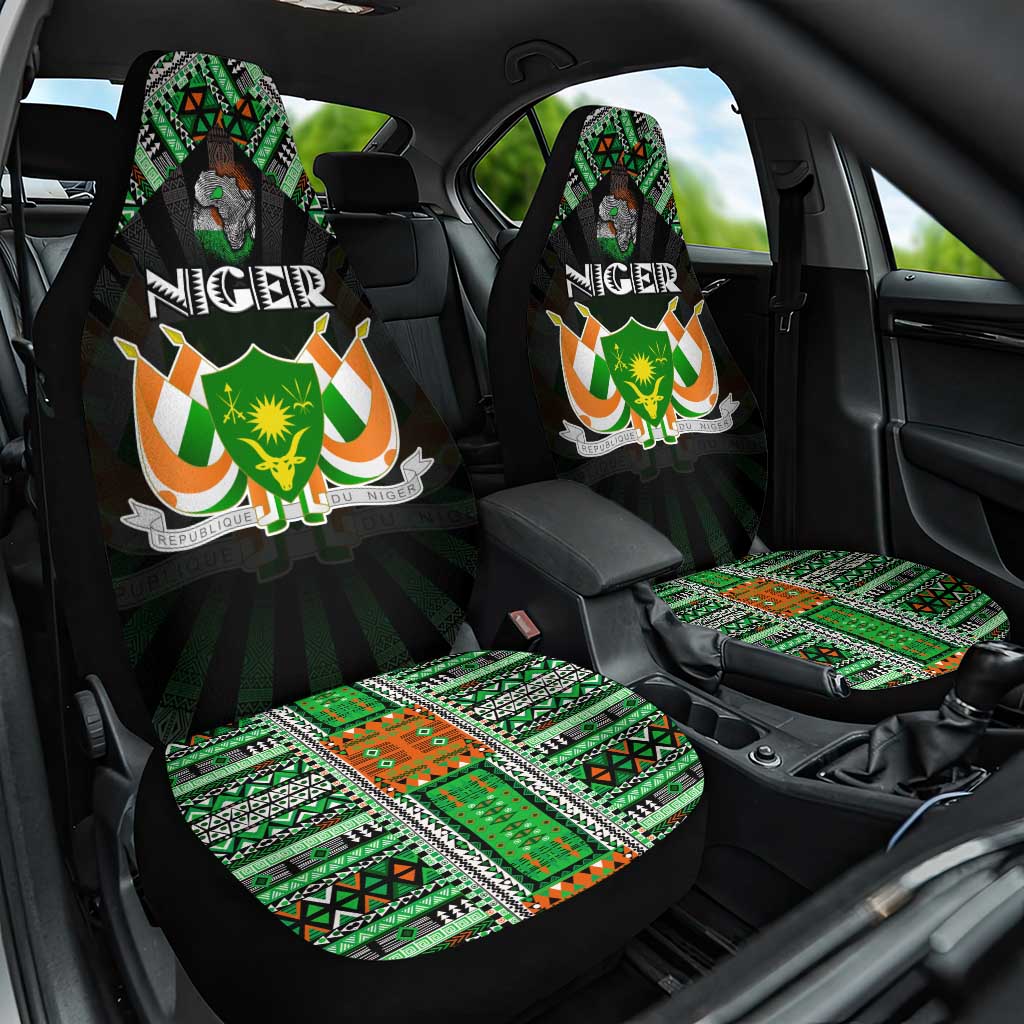 Niger Roots Car Seat Cover African Pride in Fingerprint and Tribal Colors