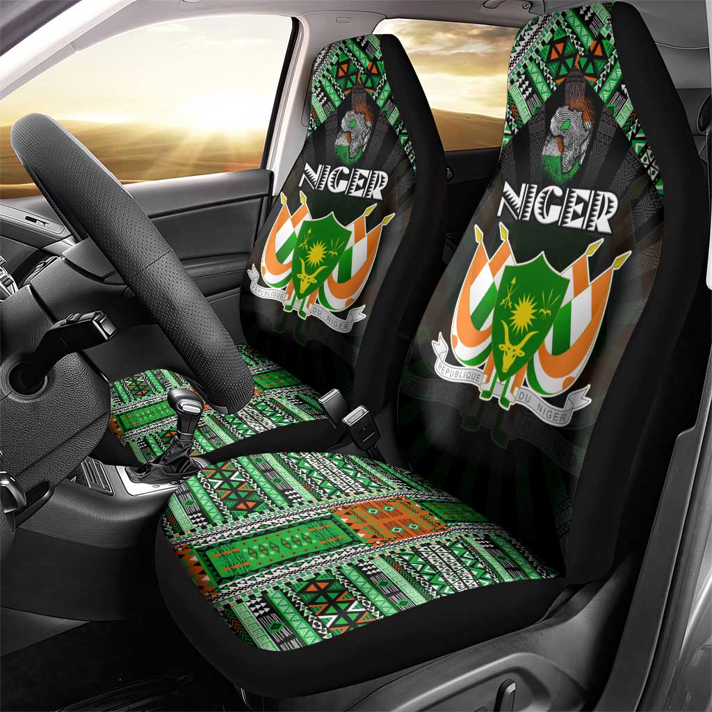 Niger Roots Car Seat Cover African Pride in Fingerprint and Tribal Colors