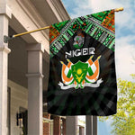 Niger Roots Garden Flag African Pride in Fingerprint and Tribal Colors