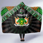 Niger Roots Hooded Blanket African Pride in Fingerprint and Tribal Colors