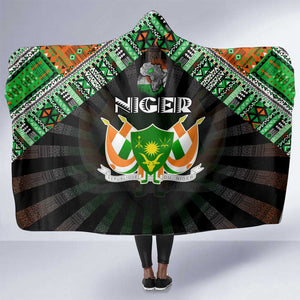 Niger Roots Hooded Blanket African Pride in Fingerprint and Tribal Colors