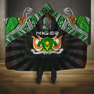 Niger Roots Hooded Blanket African Pride in Fingerprint and Tribal Colors