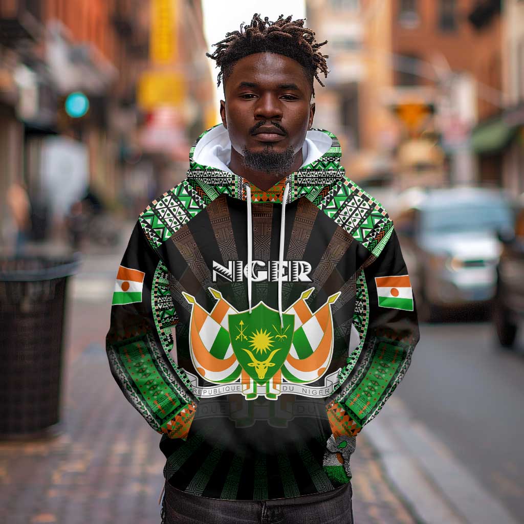 Personalized Niger Roots Hoodie African Pride in Fingerprint and Tribal Colors