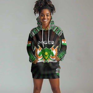 Personalized Niger Roots Hoodie Dress African Pride in Fingerprint and Tribal Colors