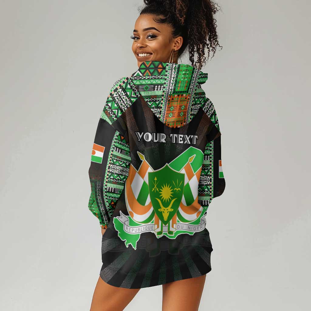 Personalized Niger Roots Hoodie Dress African Pride in Fingerprint and Tribal Colors