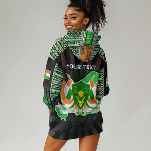 Personalized Niger Roots Hoodie Dress African Pride in Fingerprint and Tribal Colors