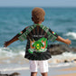 Personalized Niger Roots Kid Hawaiian Shirt African Pride in Fingerprint and Tribal Colors