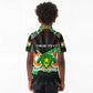 Personalized Niger Roots Kid Polo Shirt African Pride in Fingerprint and Tribal Colors