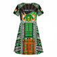 Personalized Niger Roots Kid Short Sleeve Dress African Pride in Fingerprint and Tribal Colors