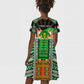 Personalized Niger Roots Kid Short Sleeve Dress African Pride in Fingerprint and Tribal Colors