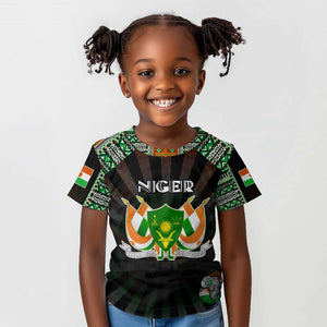 Personalized Niger Roots Kid T shirt African Pride in Fingerprint and Tribal Colors