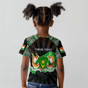 Personalized Niger Roots Kid T shirt African Pride in Fingerprint and Tribal Colors