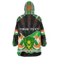 Personalized Niger Roots Kid Wearable Blanket Hoodie African Pride in Fingerprint and Tribal Colors
