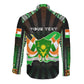Personalized Niger Roots Long Sleeve Button Shirt African Pride in Fingerprint and Tribal Colors
