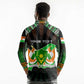 Personalized Niger Roots Long Sleeve Polo Shirt African Pride in Fingerprint and Tribal Colors