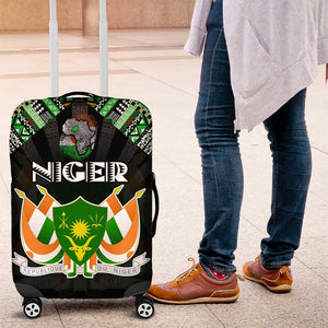Niger Roots Luggage Cover African Pride in Fingerprint and Tribal Colors