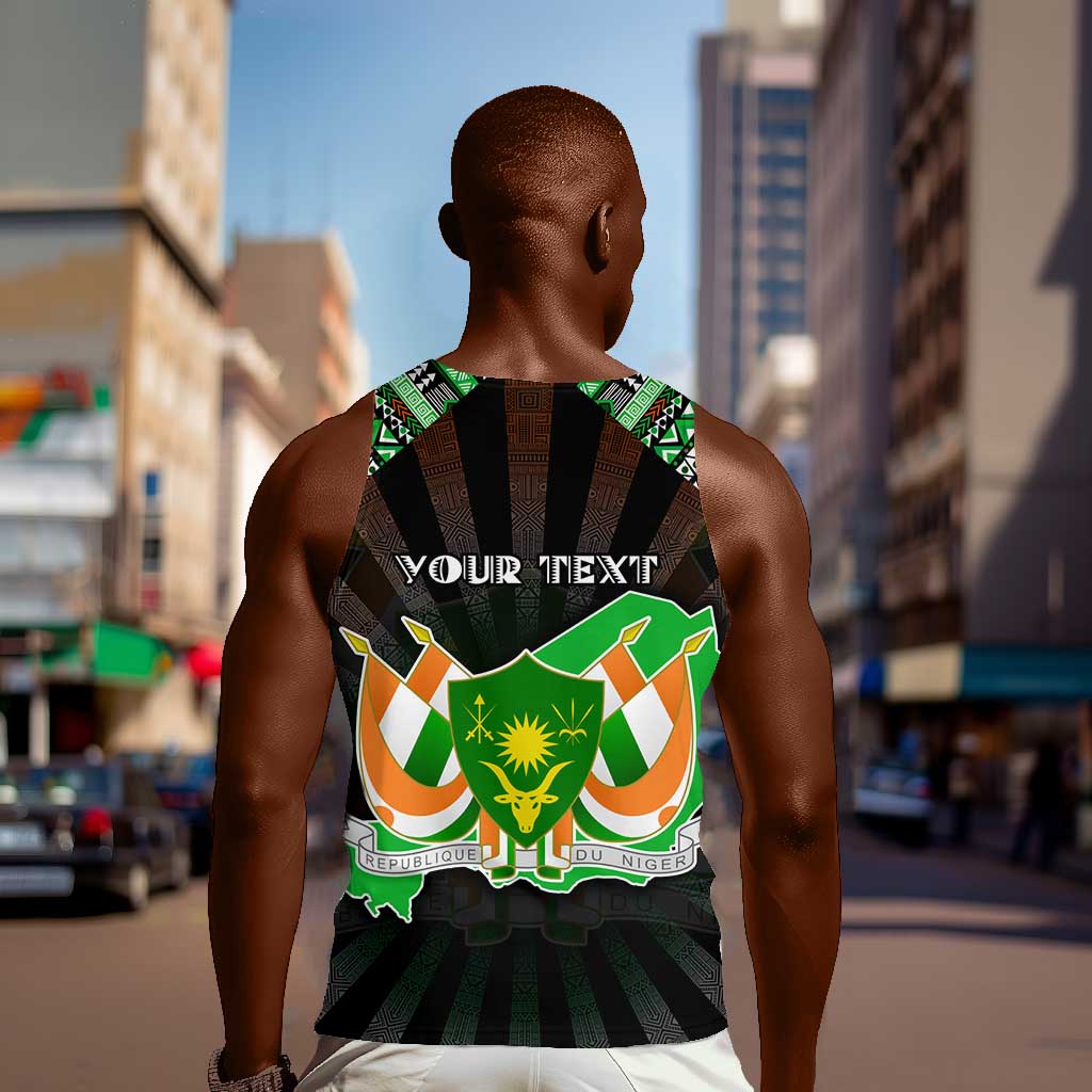 Personalized Niger Roots Men Tank Top African Pride in Fingerprint and Tribal Colors