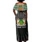 Personalized Niger Roots Off Shoulder Maxi Dress African Pride in Fingerprint and Tribal Colors