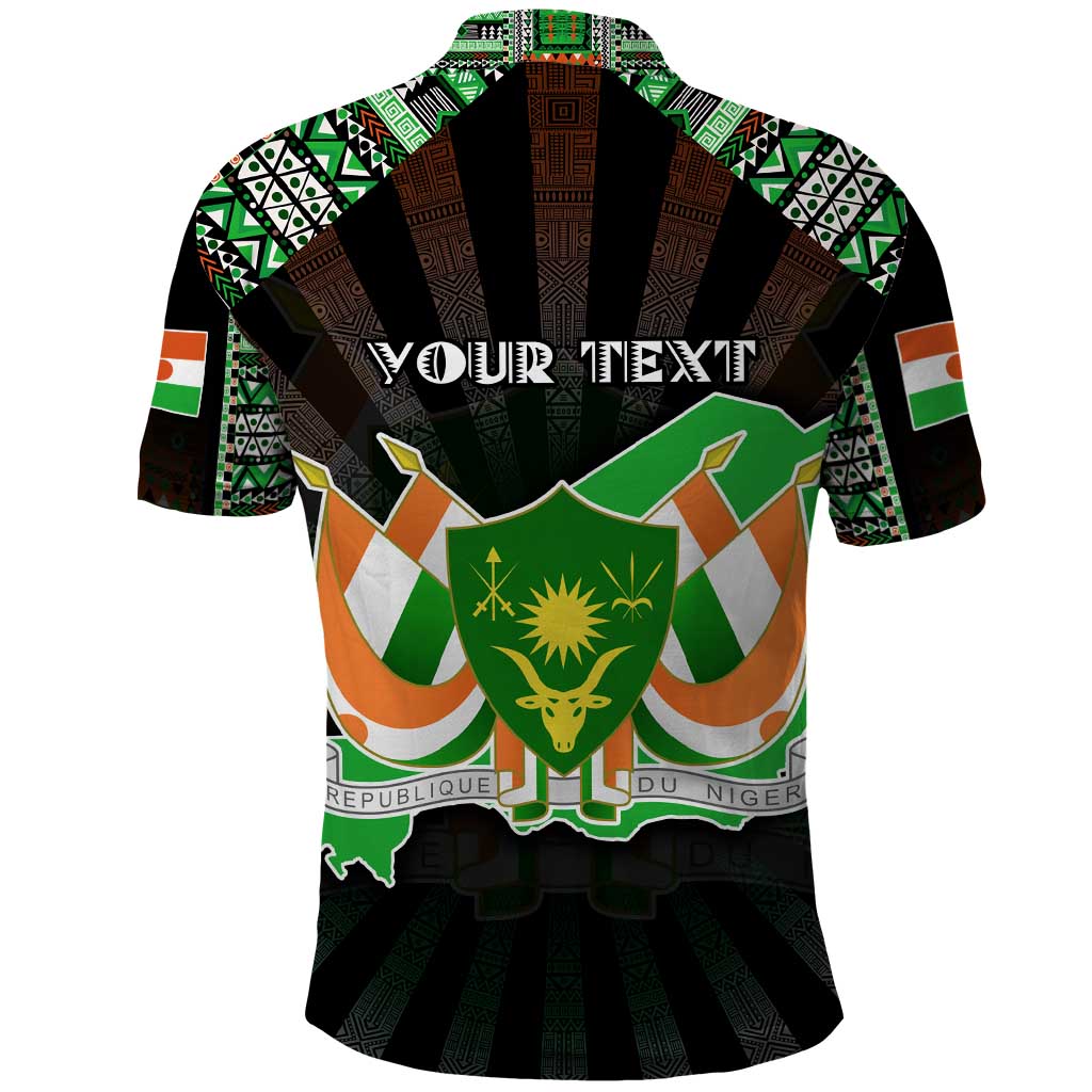Personalized Niger Roots Polo Shirt African Pride in Fingerprint and Tribal Colors