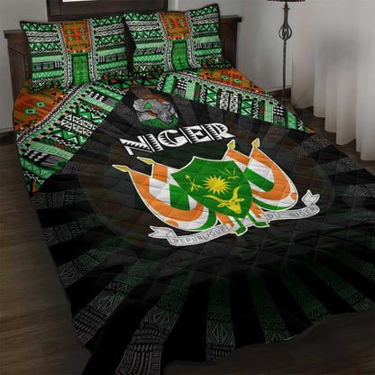 Niger Roots Quilt Bed Set African Pride in Fingerprint and Tribal Colors