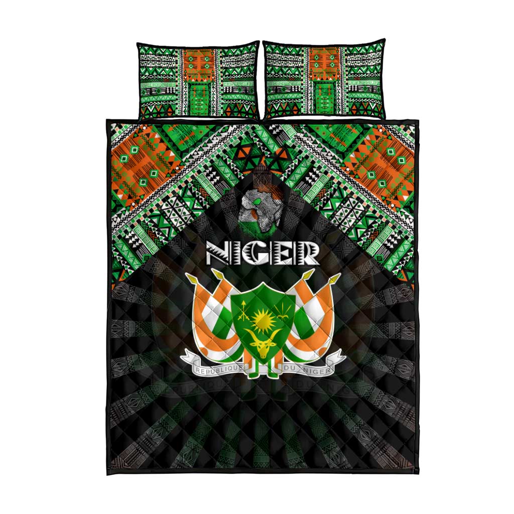 Niger Roots Quilt Bed Set African Pride in Fingerprint and Tribal Colors