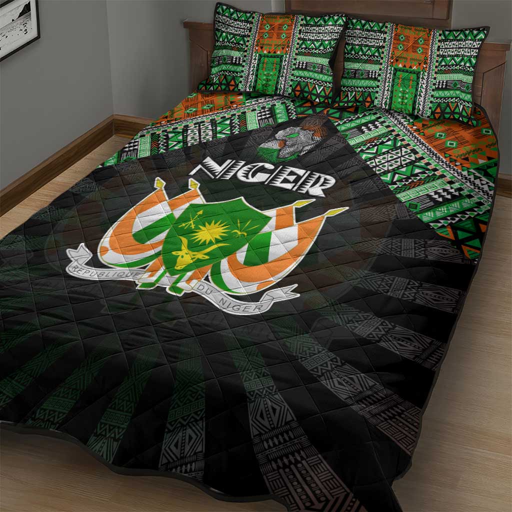 Niger Roots Quilt Bed Set African Pride in Fingerprint and Tribal Colors