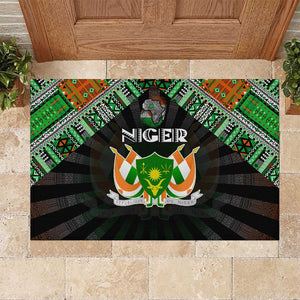 Niger Roots Rubber Doormat African Pride in Fingerprint and Tribal Colors