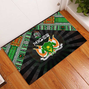Niger Roots Rubber Doormat African Pride in Fingerprint and Tribal Colors