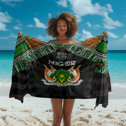 Niger Roots Sarong African Pride in Fingerprint and Tribal Colors