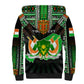 Personalized Niger Roots Sherpa Hoodie African Pride in Fingerprint and Tribal Colors