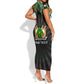 Personalized Niger Roots Short Sleeve Bodycon Dress African Pride in Fingerprint and Tribal Colors