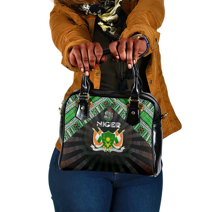 Niger Roots Shoulder Handbag African Pride in Fingerprint and Tribal Colors