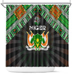 Niger Roots Shower Curtain African Pride in Fingerprint and Tribal Colors