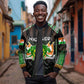 Personalized Niger Roots Sleeve Zip Bomber Jacket African Pride in Fingerprint and Tribal Colors