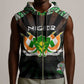Personalized Niger Roots Sleeveless Zip Hoodie African Pride in Fingerprint and Tribal Colors - African Pride