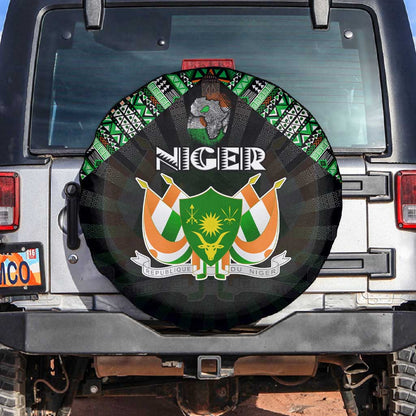 Niger Roots Spare Tire Cover African Pride in Fingerprint and Tribal Colors