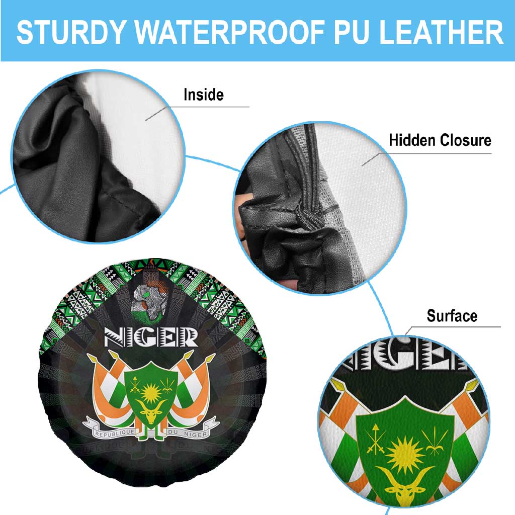 Niger Roots Spare Tire Cover African Pride in Fingerprint and Tribal Colors
