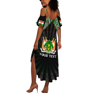 Personalized Niger Roots Summer Maxi Dress African Pride in Fingerprint and Tribal Colors