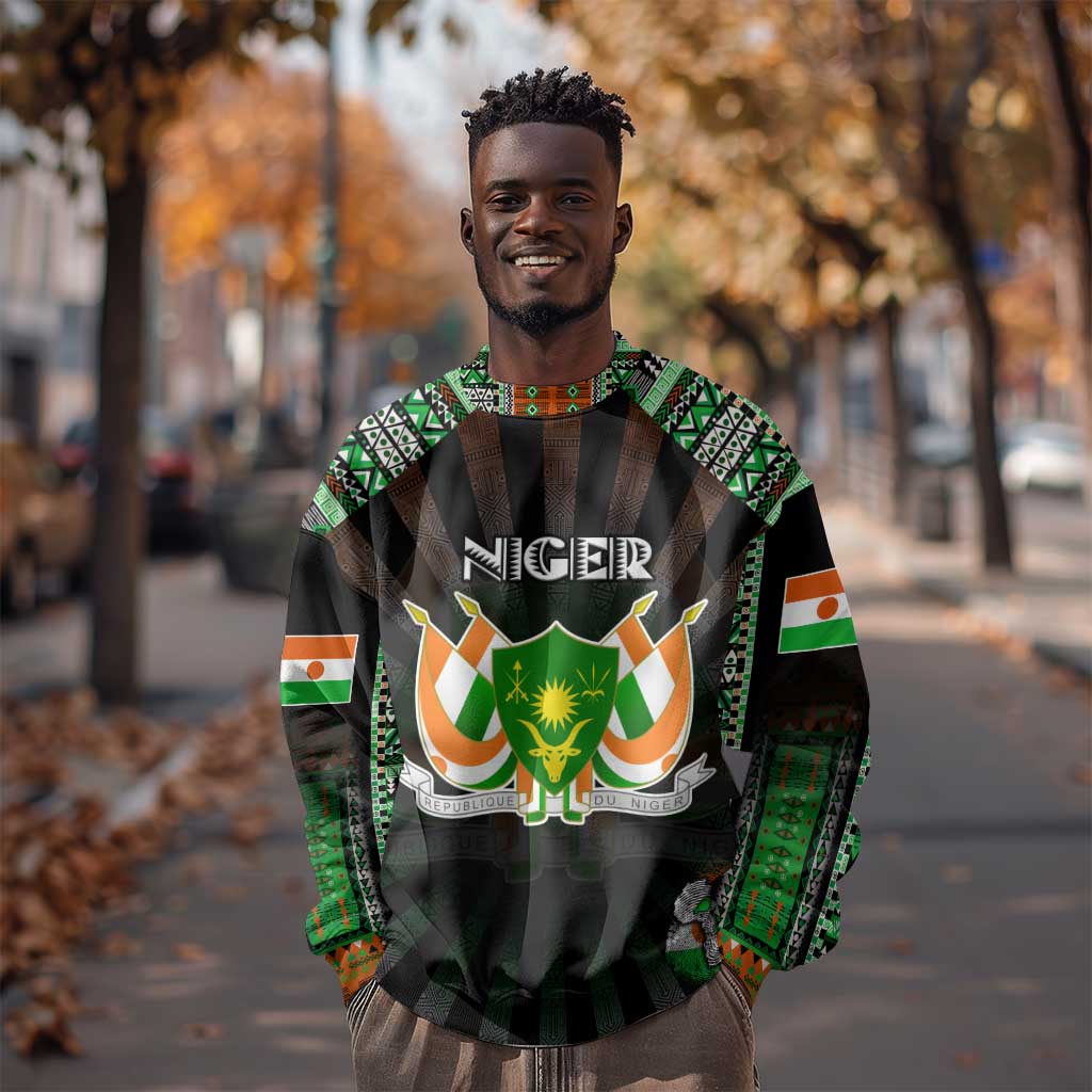 Personalized Niger Roots Sweatshirt African Pride in Fingerprint and Tribal Colors