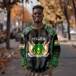 Personalized Niger Roots Sweatshirt African Pride in Fingerprint and Tribal Colors
