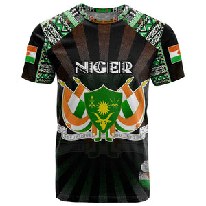 Personalized Niger Roots T shirt African Pride in Fingerprint and Tribal Colors