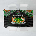 Niger Roots Tablecloth African Pride in Fingerprint and Tribal Colors